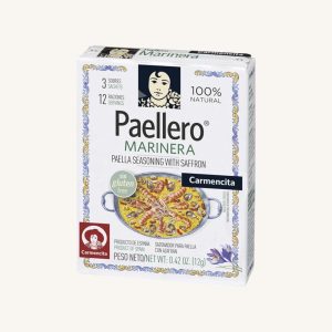 Carmencita Paellero Marinera seafood paella seasoning with saffron (sazonador paella marinera), 12 servings in 3 bags, 12g