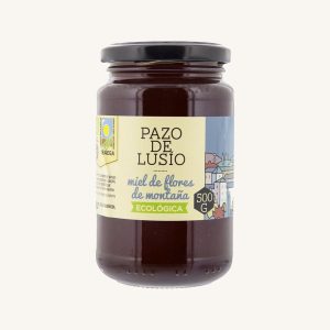 Pazo de Lusio Organic mountain honey (miel de montaña ecológica), IGP, from Galicia, jar 500g