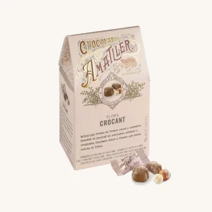 Chocolate Amatller Milk Chocolate Crocant Flower Pralines (Bombones Flores Crocant), from Barcelona, bag 72g